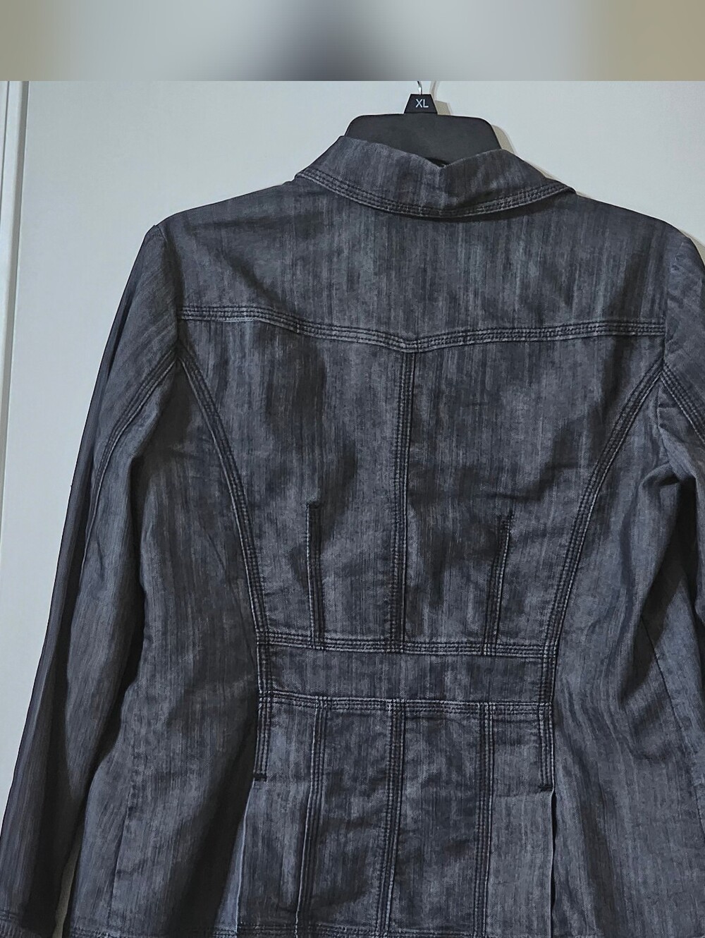 Dress Barn Dark Gray Jean Jacket with Metal Buttons - Picture 2 of 7